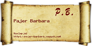 Pajer Barbara névjegykártya